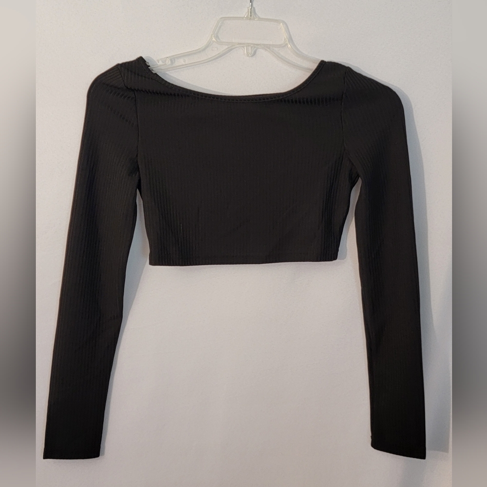 NWT Cider Long Sleeve Fitted Crop Top Size M
